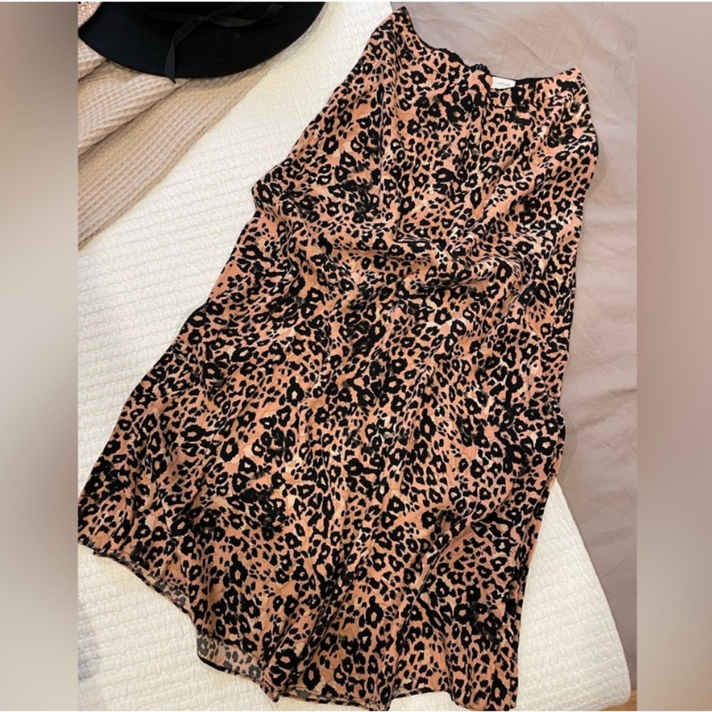 SALE Wilfred Leopard Print Skirt - Black and Tan